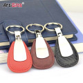 Custom cheap metal engraved key chain leather